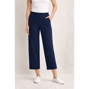 Gloria Vanderbilt Stretch Wide Leg Cropped Pants Nwt Pull on Navy Blue